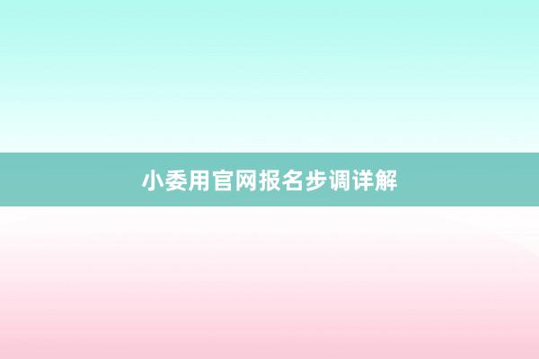 小委用官网报名步调详解