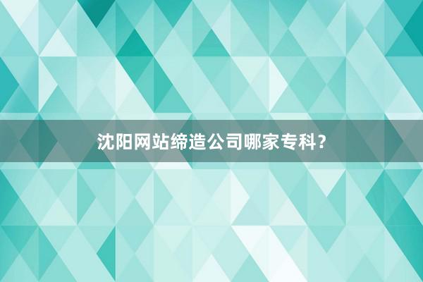 沈阳网站缔造公司哪家专科？